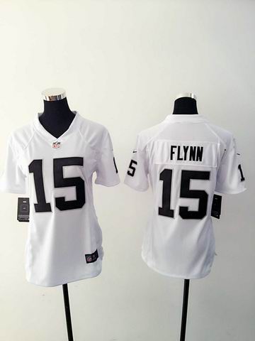 women nike nfl raiders 15 Flynn white limited jersey