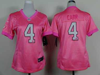 women nike nfl raiders 4 Carr pink jersey