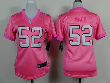 women nike nfl raiders 52 Mack pink jersey