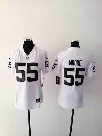 women nike nfl raiders 55 moore white limited jersey