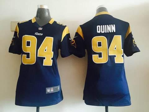 women nike nfl rams #94 Quinn blue jersey