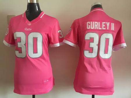 women nike nfl rams 30 Gurley II Pink Bubble Gum Jersey