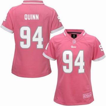 women nike nfl rams 94 quinn Pink Bubble Gum Jersey