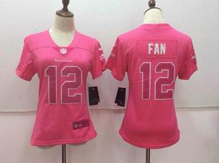 women nike nfl seahawks #12 FAN pink jersey