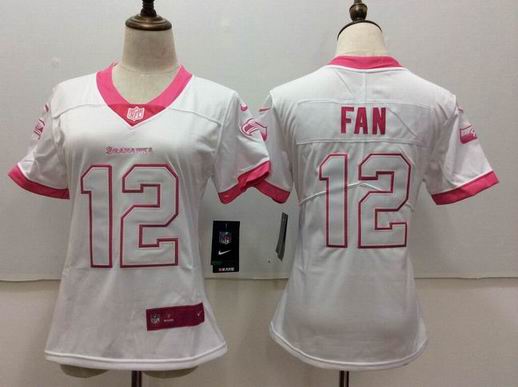 women nike nfl seahawks #12 FAN white jersey