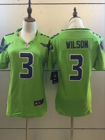 women nike nfl seahawks #3 Wilson green rush jersey