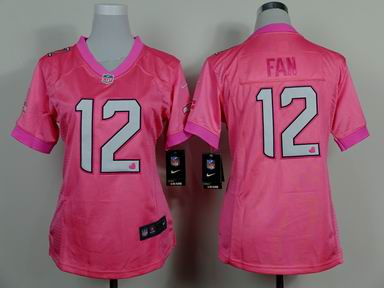 women nike nfl seahawks 12 fan pink jersey