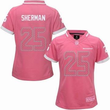 women nike nfl seahawks 25 sherman Pink Bubble Gum Jersey