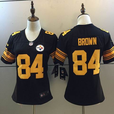 women nike nfl steelers #84 brown rush jersey