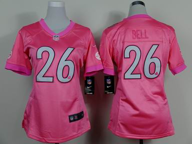 women nike nfl steelers 26 Bell pink jersey