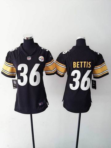 women nike nfl steelers 36 bettis black limited jersey