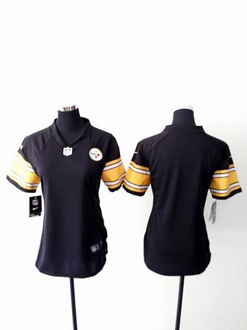 women nike nfl steelers blank black limited jersey