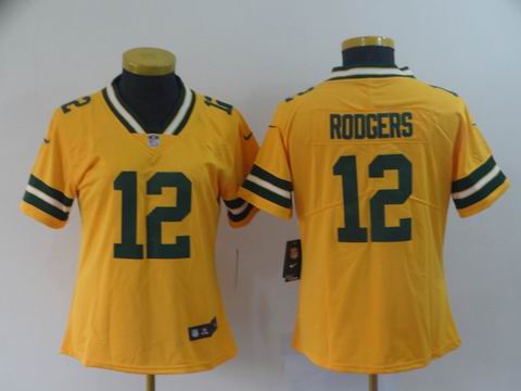 women packers #12 Rodgers yellow interverted jersey