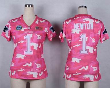 women panthers 1# Newton Salute to Service pink camo jersey