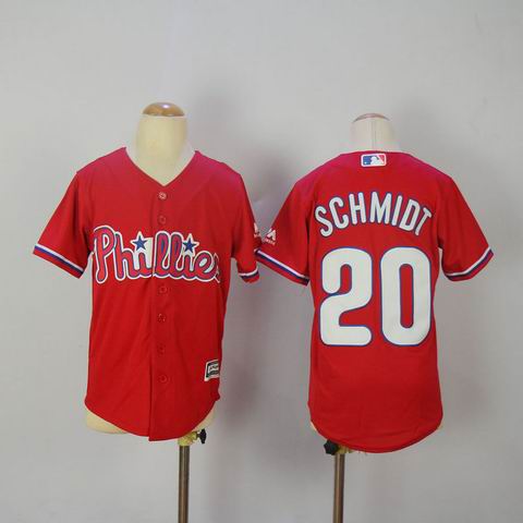 youth MLB Philadephia Phillis #20 SCHMIDT red jersey