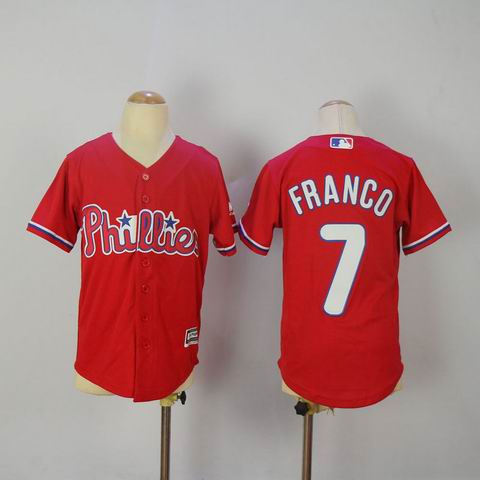 youth MLB Philadephia Phillis #7 FRANCO red jersey
