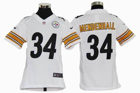 youth Nike Pittsburgh Steelers 34 Mendenhall white stitched jersey
