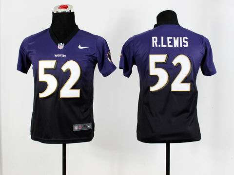 youth nfl Ravens 52 R.Lewis Drift Fashion II purple black Jersey
