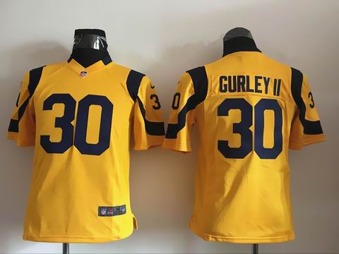 youth nfl rams #30 Gurley II yellow jersey