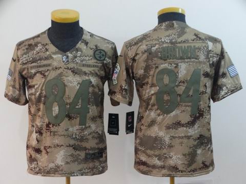 youth pittsburgh steelers #84 brown salute to service jersey