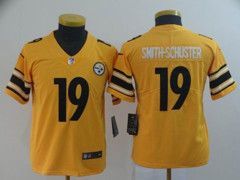 youth steelers #19 Smith-Schuster yellow interverted jersey